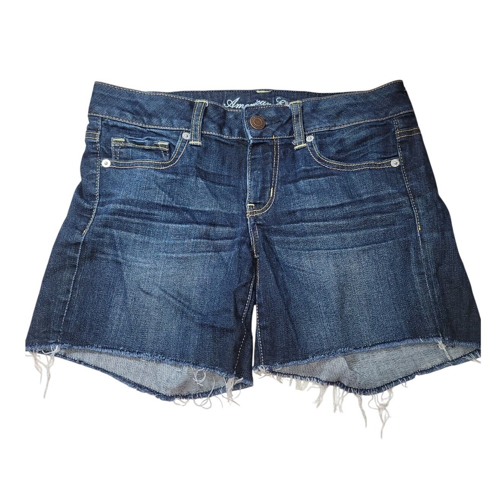 VTG AEO American Eagle Shorts Women 8 Raw Hem Low Rise Y2K Coastal Preppy Beach